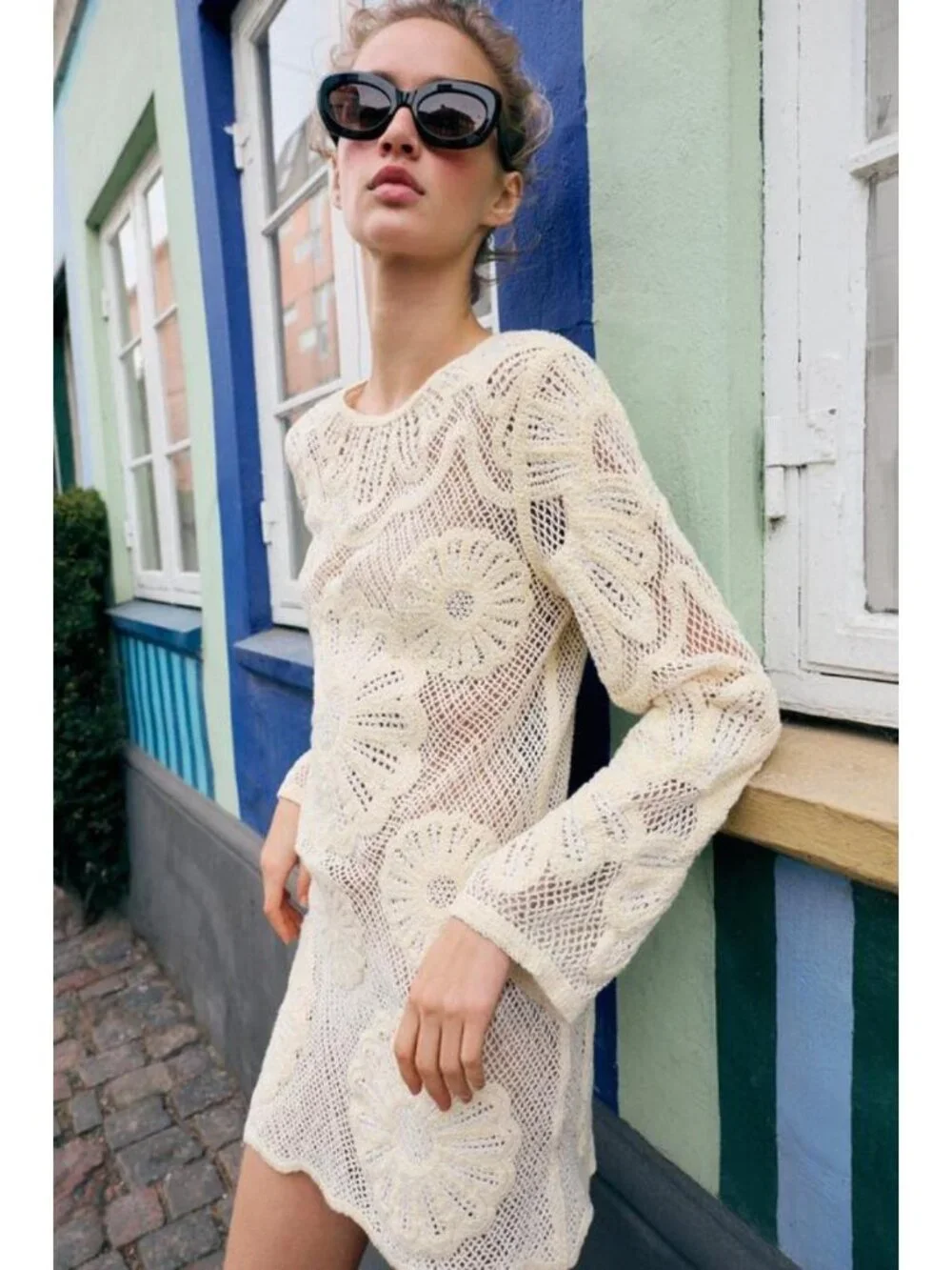 ZARA CROCHET SHORT DRESS - Picture 1 of 10